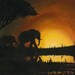 Elephants sunset acrylic original