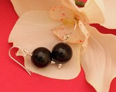 Onyx Earrings, on Sterling Silver