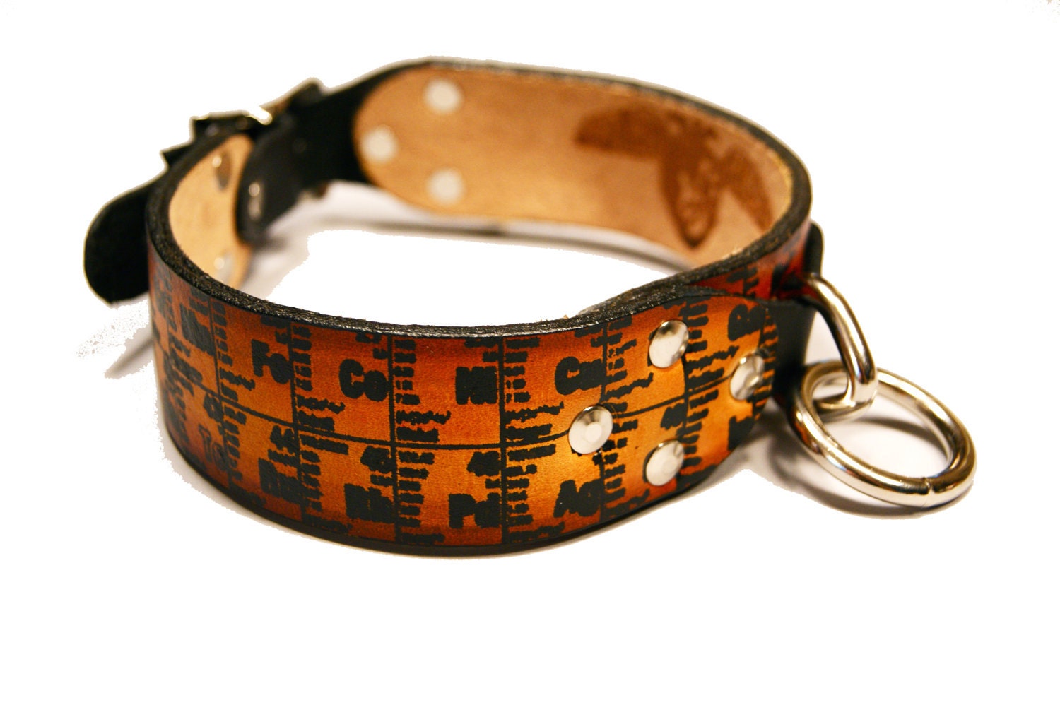Periodic Table Dog Collar Handmade and Screen Printed