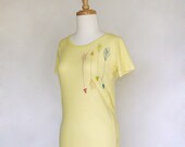SALE - Size Medium - Bright Arrows Organic Yellow Women's Scoopneck Top Rainbow