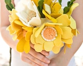Custom Wedding Wildflower Felt Bouquet - Alternative Wedding Flowers -