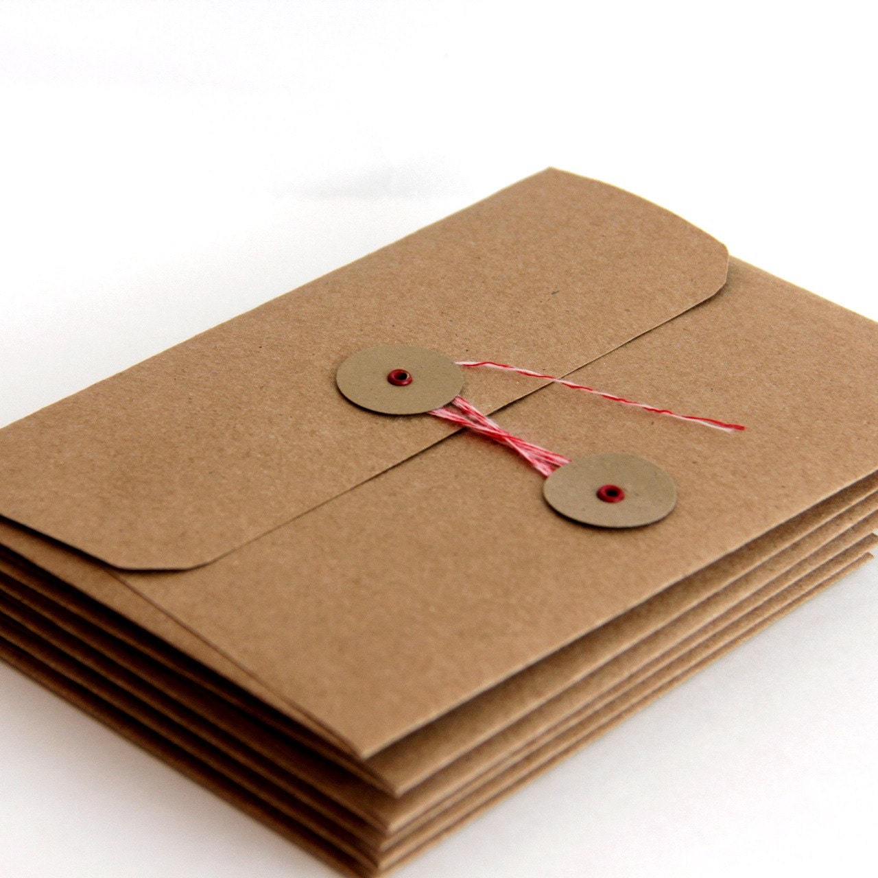 Kraft String Tie Envelopes A7 (set of 6) for 5 x 7 cards and photos