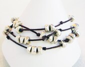 All Wrapped Up Silver Nuggets Necklace and Bracelet Adjustable Unisex, Long Necklace