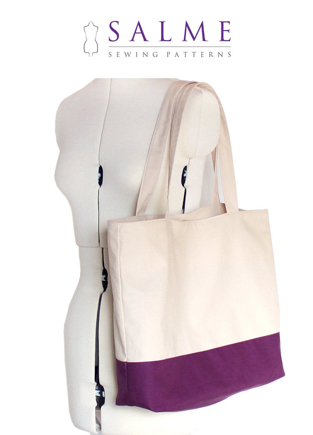 PDF Sewing pattern - Color block tote bag