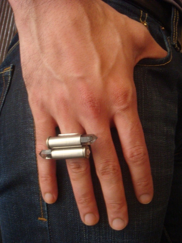 RESERVED 38 Special Bullet Quartz Crystal Ring
