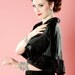 Vintage 1950s Mink Fur Wrap Black Satin Stole Emily Wetherby Bridal Fashions