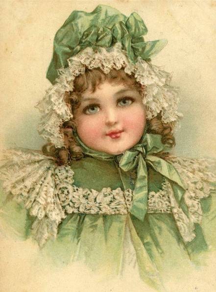 Girl in Green Digital Downloadable Printable Image