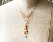 Art Deco Necklace, 1920s, London Blue Topaz, Gemstone Jewelry