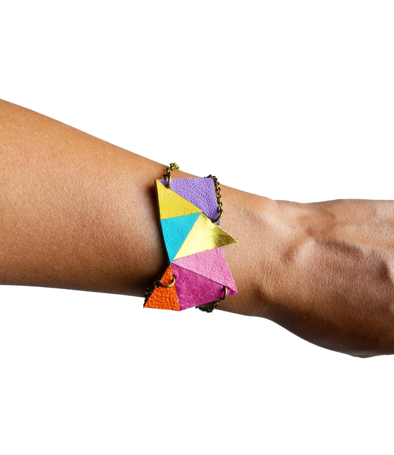 Neon Bracelet Triangle Color Block and Angles