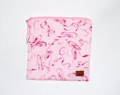 Pink Ballet Slippers on Pink - Sandwich Size Reusable Bag -  Eco Friendly - Zippered Bag - Zipper Closure