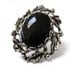 Black Stone Ring Adjustable Gothic Ring Vintage Style Victorian Jewelry