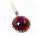 Fire Opal Necklace Sterling Silver Dragon's Breath Glass Drop Pendant Necklace Fire Spark