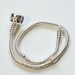 European Style Silver Snake Charm Chain Bracelet / Stamped With Love 8"