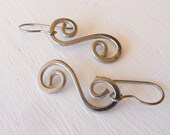 Titanium Earrings, Nickel Free Earrings, Hypoallergenic Earrings For Sensitive Ears, Silver Grey Gray Titanium, Double Curl Earrings