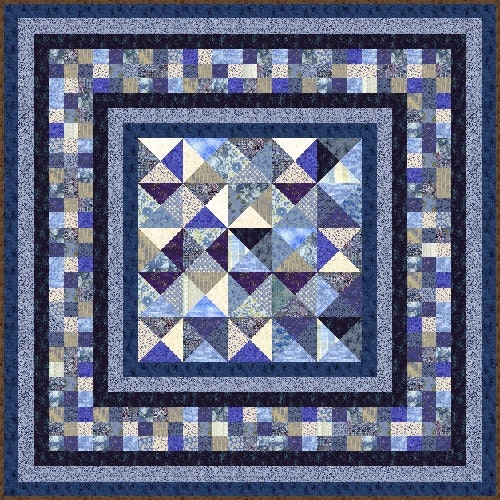 INDIGO BLUES - 67 inch - Quilt Addicts Precut Patchwork Quilt Kit Double