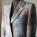 Vintage 70's Blazer, Plaid Wool, Gray, Khaki, Red, Classic Menswear Style, Women's Size Small to Medium