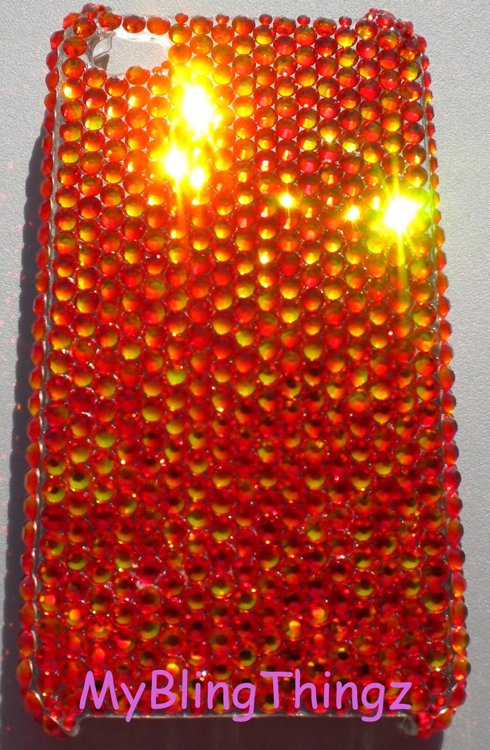 Fire Opal - Multi Color - Crystal Diamond Rhinestone BLING Back Case for Apple iPhone 4 4G 4S handmade using 100% Swarovski Elements