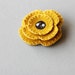 Mustard Golden Yellow Flower Brooch Felt Pin