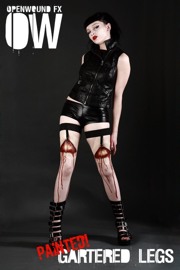 PAINTED Gartered Legs Prosthetics (Garters Included)