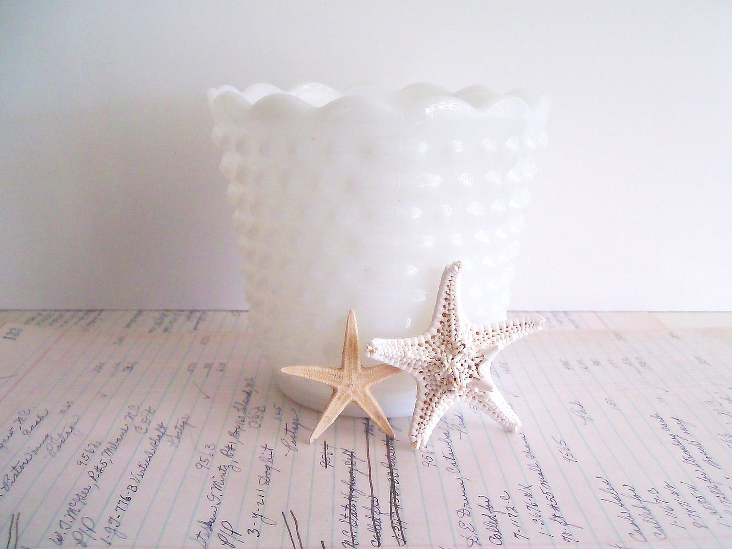 Milkglass Planter Hobnail Vase White Milk Glass Vintage Milkglass Shabby Chic Wedding