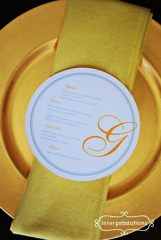 Round Menu Card (Monogram) - Sample