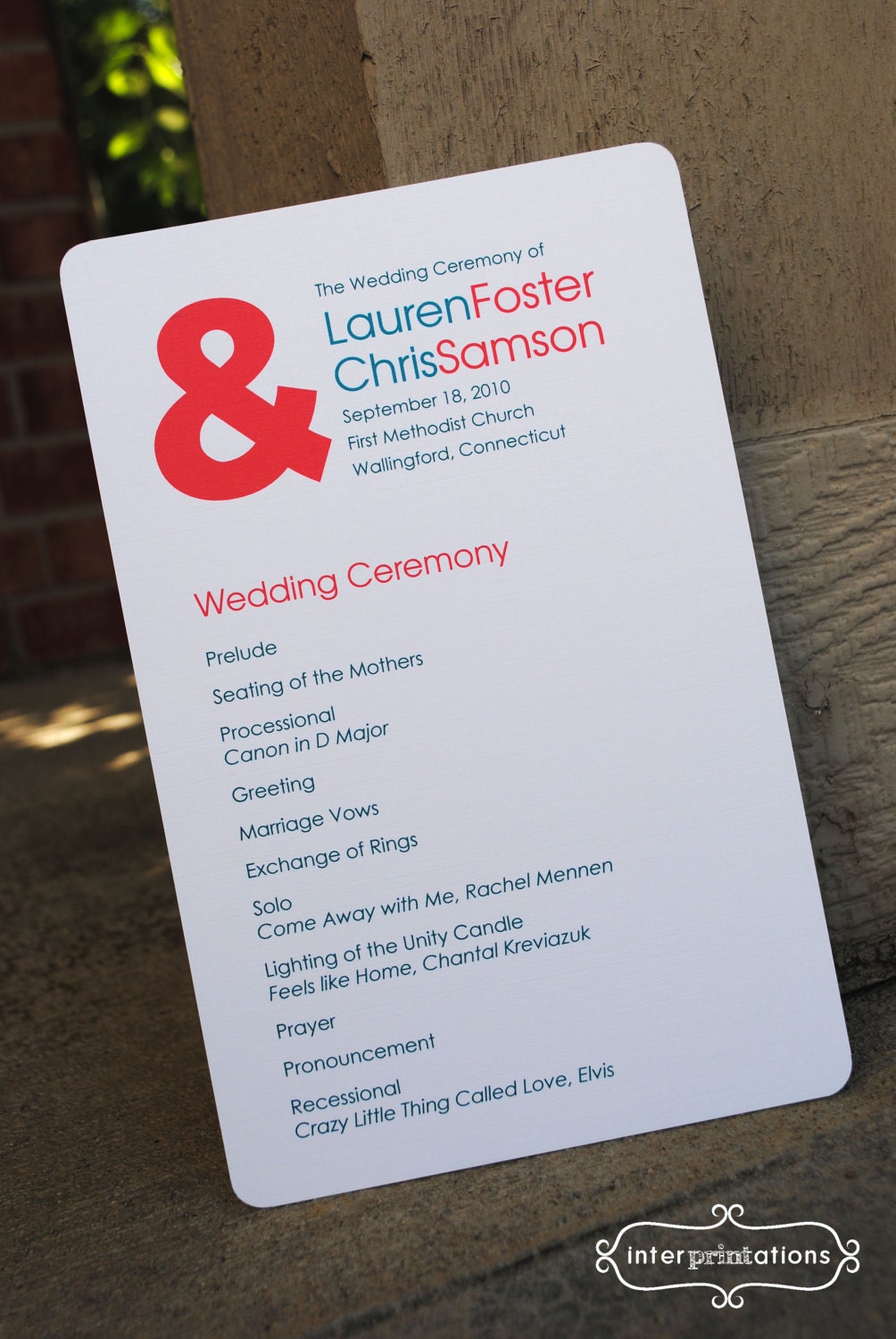 Wedding Ceremony Program (Ampersand) - Sample