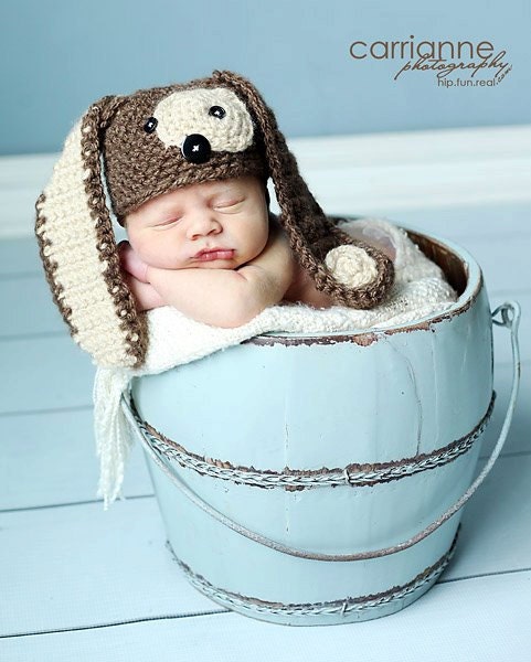 Puppy Dog Beanie Crochet PATTERN (All sizes included)