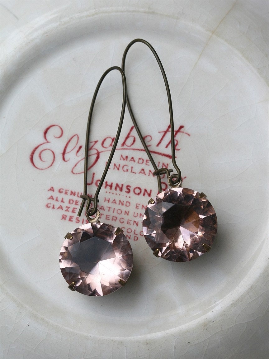 Earrings, Blush, Estate Style