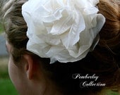 Bridal Hair Flower, Bridal Hair Clip, Light Ivory, Fabric Flower