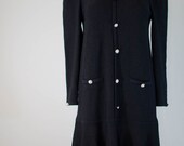 vintage Adolfo for Saks Fifth Avenue black knit dress S M L