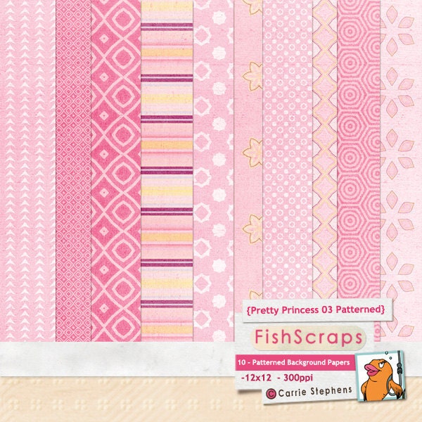 Princess Digital Paper - Pink, Purple, Patterned Lightly Textured - Digital Backgrounds - DIY Baby Shower Invitations - Instant Il_570xn