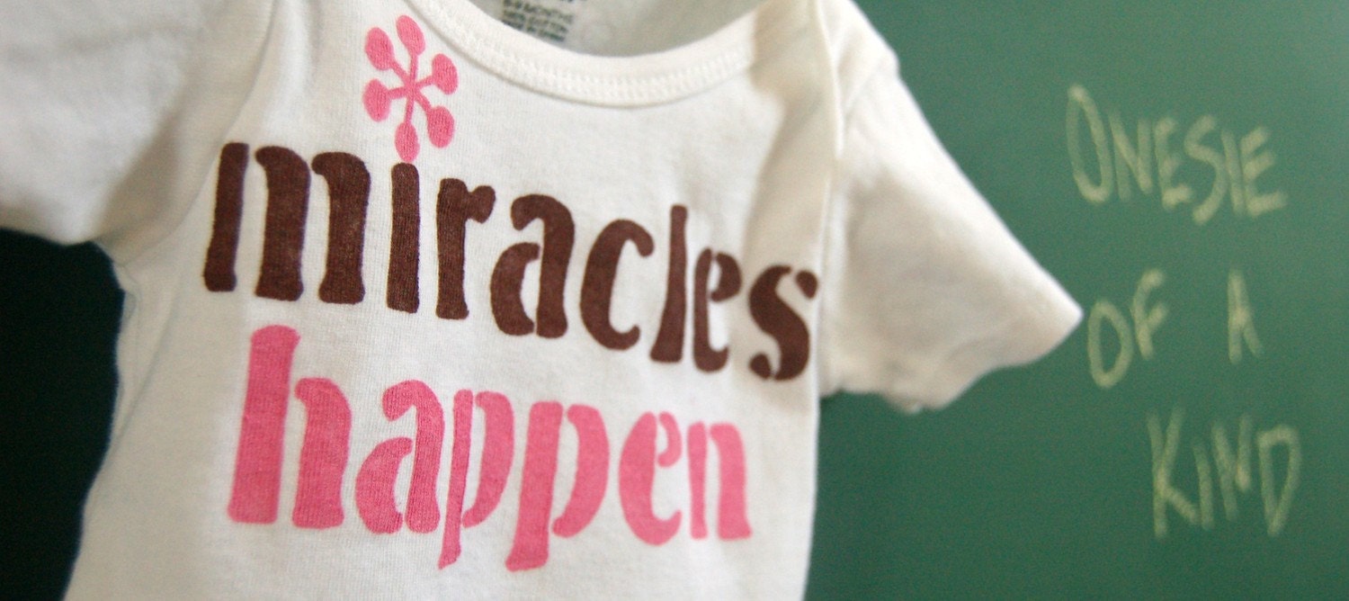 Baby Girl Onesie Miracles Happen New Baby Girl Shirt Girl Baby Clothes