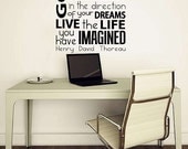Go Confidently in the Direction of Your Dreams Thoreau Quote Wall Decal