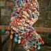 GYPSY chunky colorful SCARF plushy warm hippie bohemian style hand knit crochet