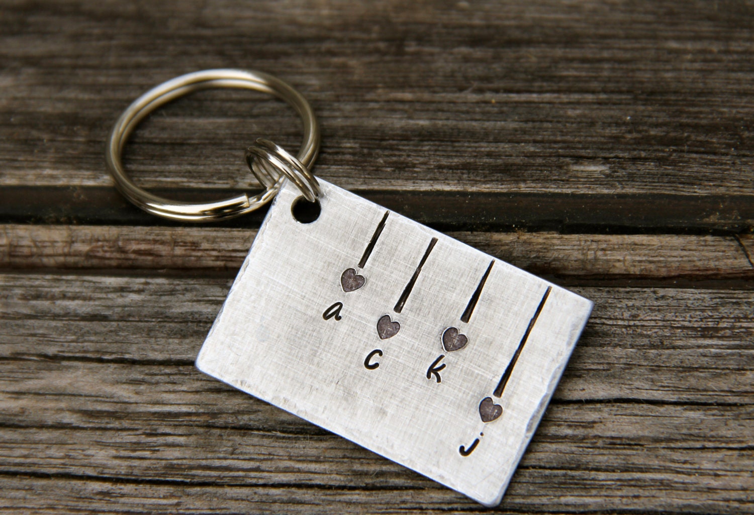 Custom Hand Stamped Keychain - My Heartstrings - in Brushed Aluminum. Perfect for Mother's Day & Father's Day or New Parents
