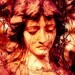 Cemetery Photo - Angel Face - Red - Time Heals All Wounds - Graveyard Photo - 8 x 10 Print Fine Art Photography - Gothic Art - Romance