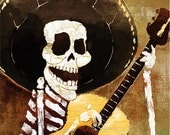 Dia de los Muertos Calavera Musician - 12x18 High Quality Art Print