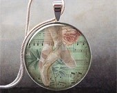 Ballet Collage necklace charm, ballerina necklace charm, ballerina jewelry charm, ballet jewelry