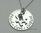 Autism Awareness Puzzle Piece hand stamped necklace