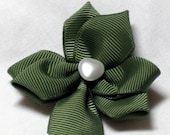Shamrock hair bow clippie ribbon sculpture St Patricks Day hair accessory