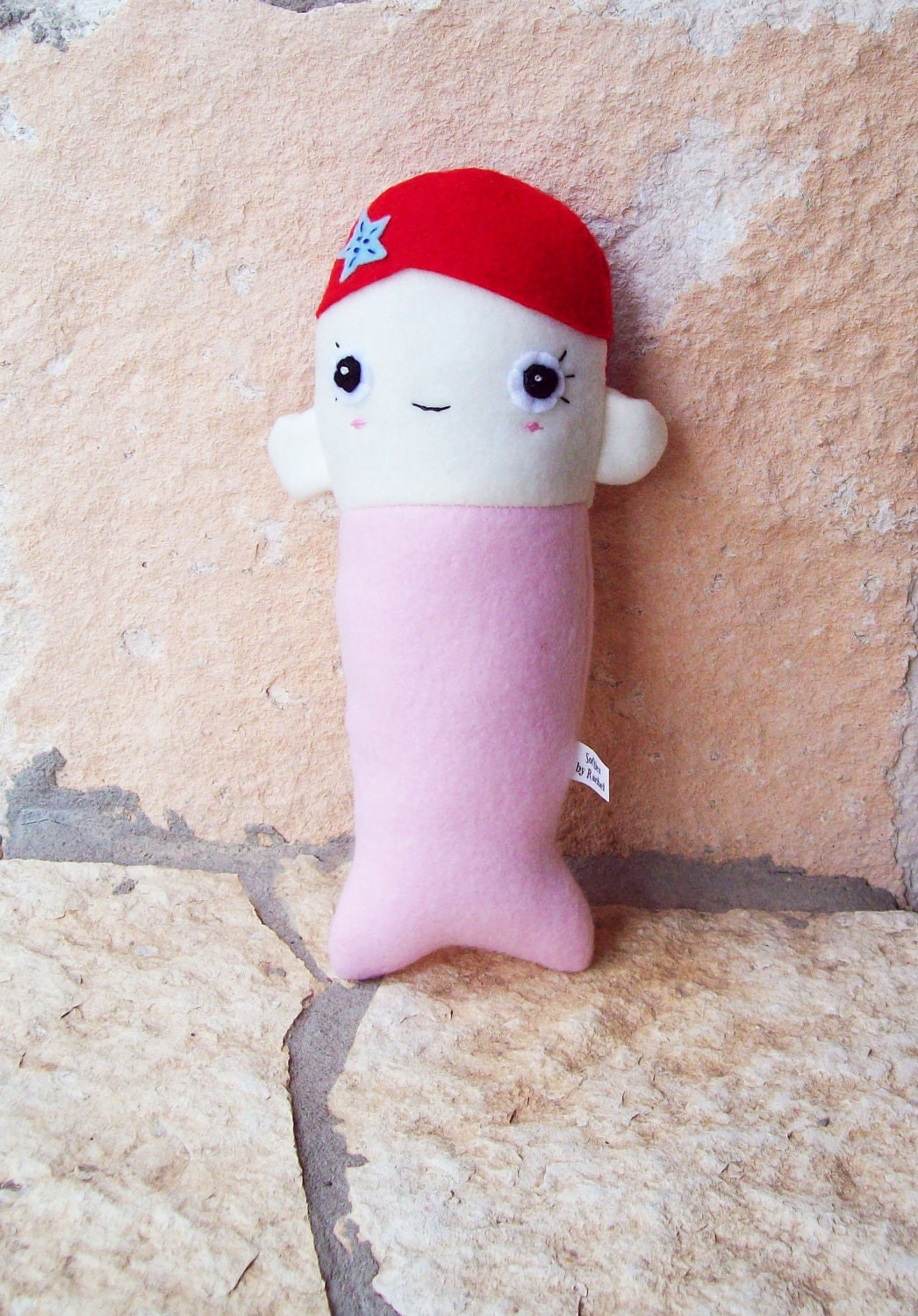 Baby mermaid plush doll red head