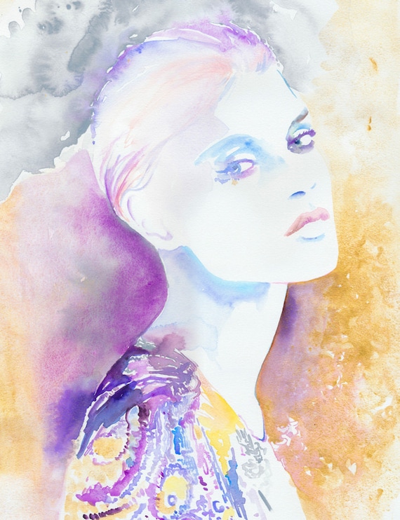 Watercolour Painting Fashion Illustration 11" x 17" Print - Goldink