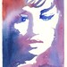 Canvas Print of Watercolour Fashion Illustration. Titled - Jeanne Moreau