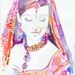 Print of Watercolour Fashion Illustration. Titled - Indian Bride 4 13" x 19"