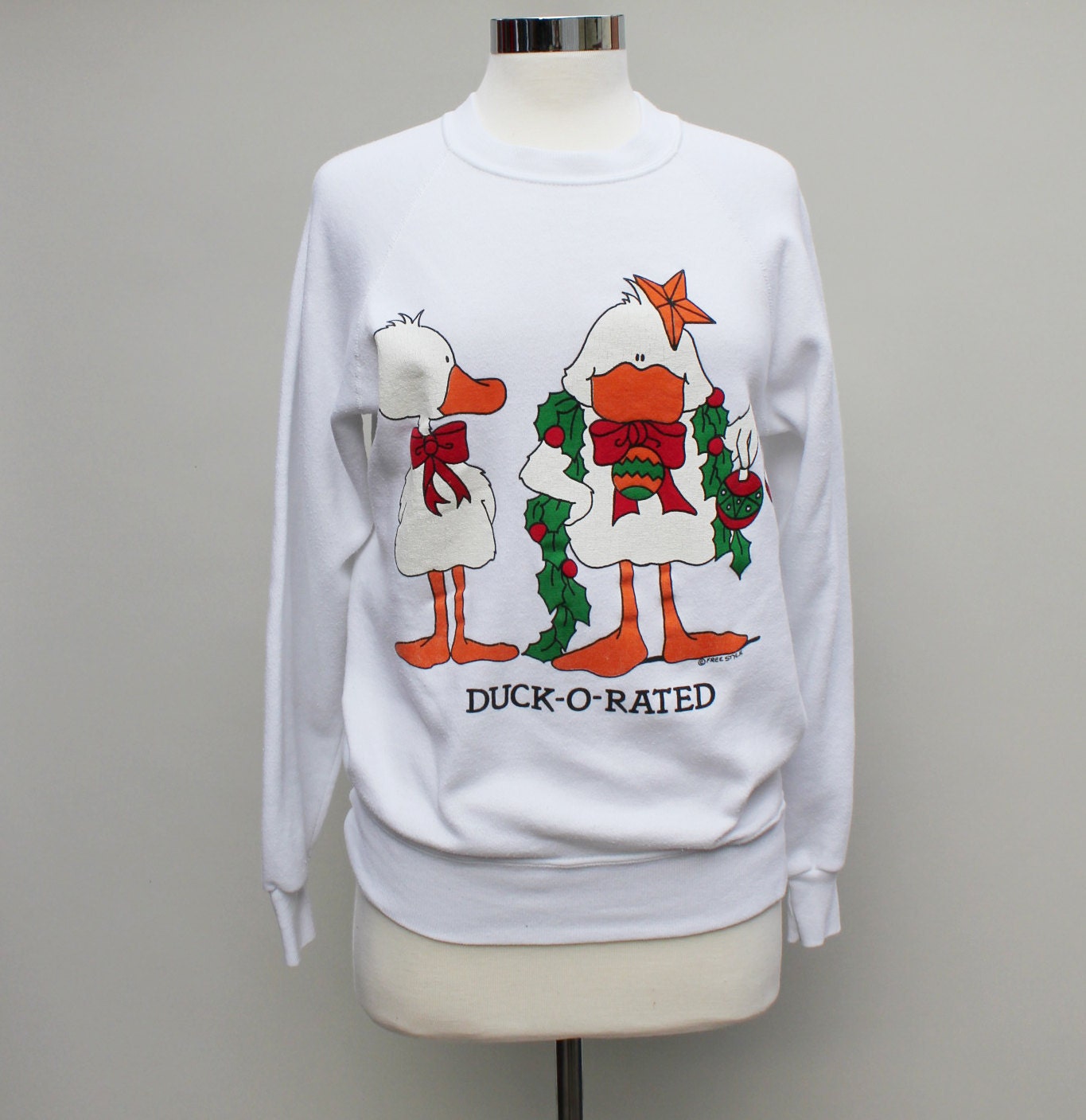 80s Vintage Novelty Holiday Sweatshirt - LARGE