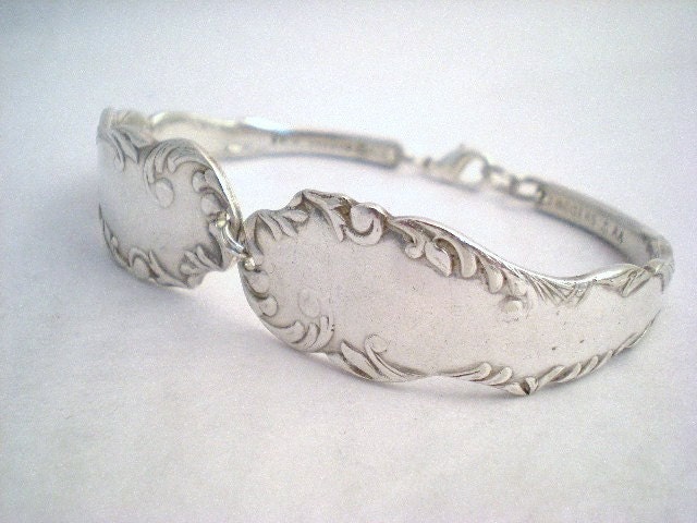 CROMWELL 1892 - Antique Spoon Bracelet Upcycled Silverplate - Silverware Jewelry