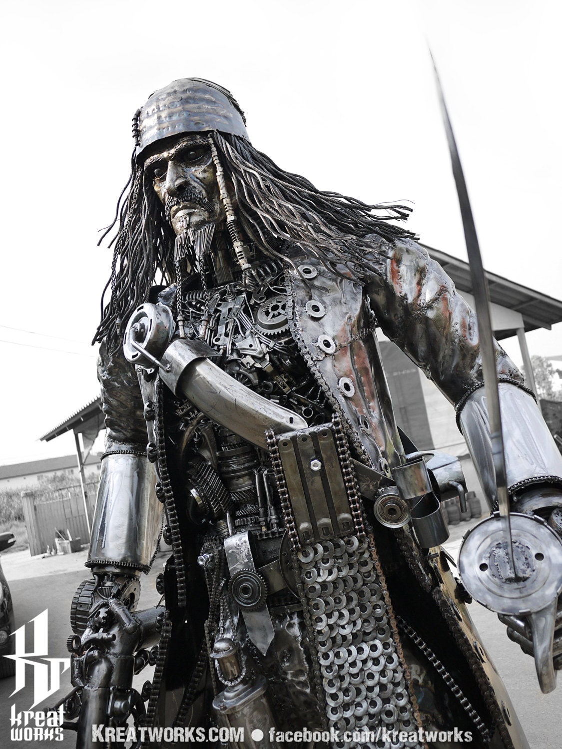 Steampunk Recycled Metal Pirate