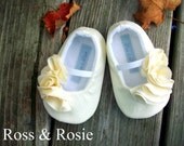 Handmade Shoes, Baby, Toddler, Girl Soft Soled Booties & Ballet Flats... Vanilla Cream