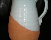 Terracotta Pitcher Heaven & Earth -Sky Blue Tuscan Italian Pottery - Hand Thrown Mediterranean Beauty