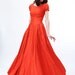 Vintage 1950s Evening Gown - 50s Formal Dress - Tangerine Tango